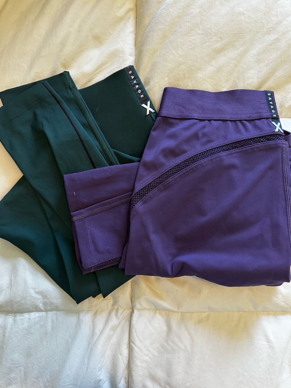 Savage X Fenty Purple & Green Active Leggings Set